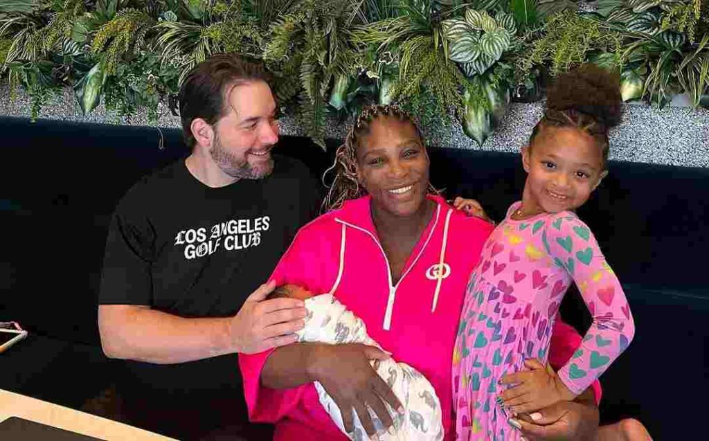 Serena Williams and Alexis Ohanian with their children