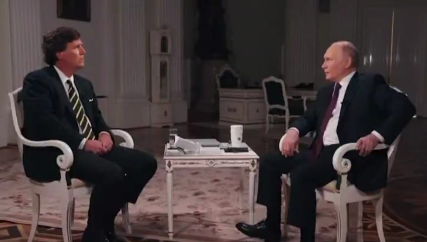 Tucker Carlson and Vladimir Putin