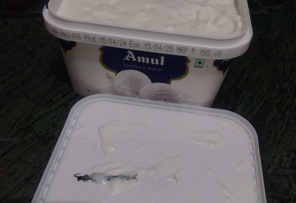 Centipede in Amul ice cream tub