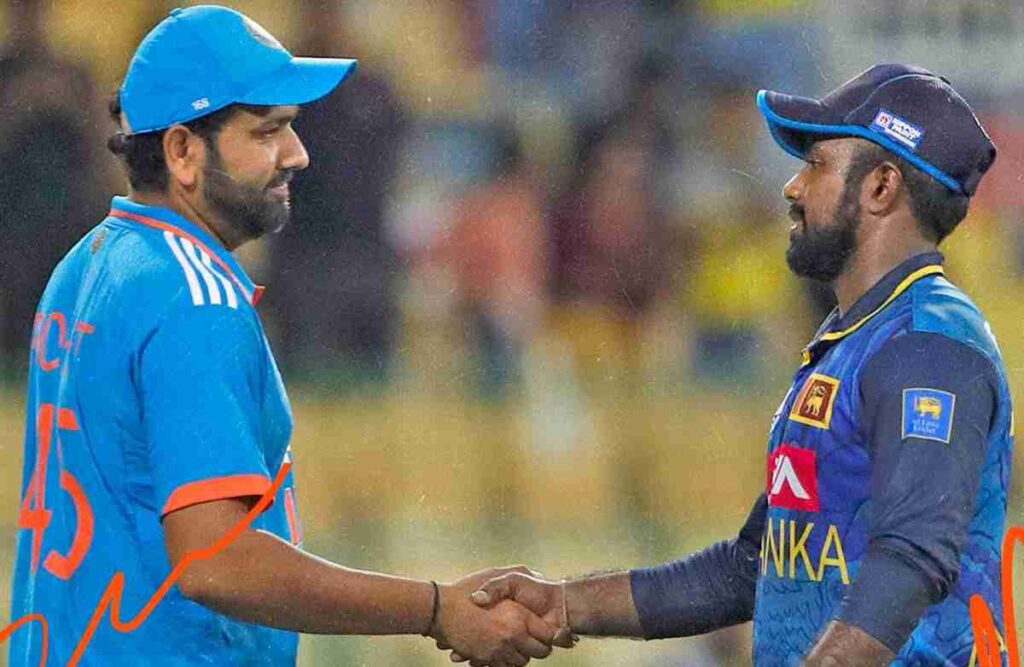 Indian and Sri Lankan Cricket captain shaking hands