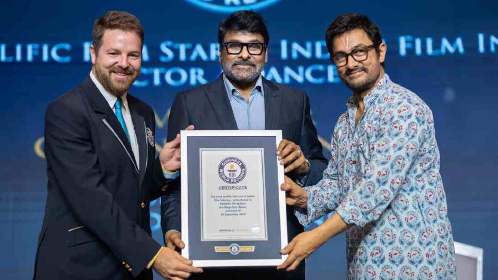 Chiranjeevi received certificate of the Guinness Book of World Records