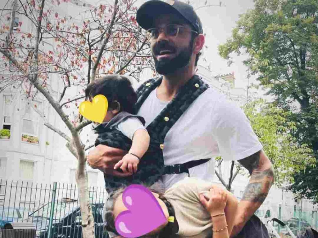 Virat Kohli with his kids