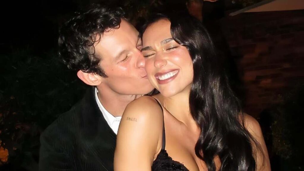 Dua Lipa's boyfriend Callum Turner kissing her