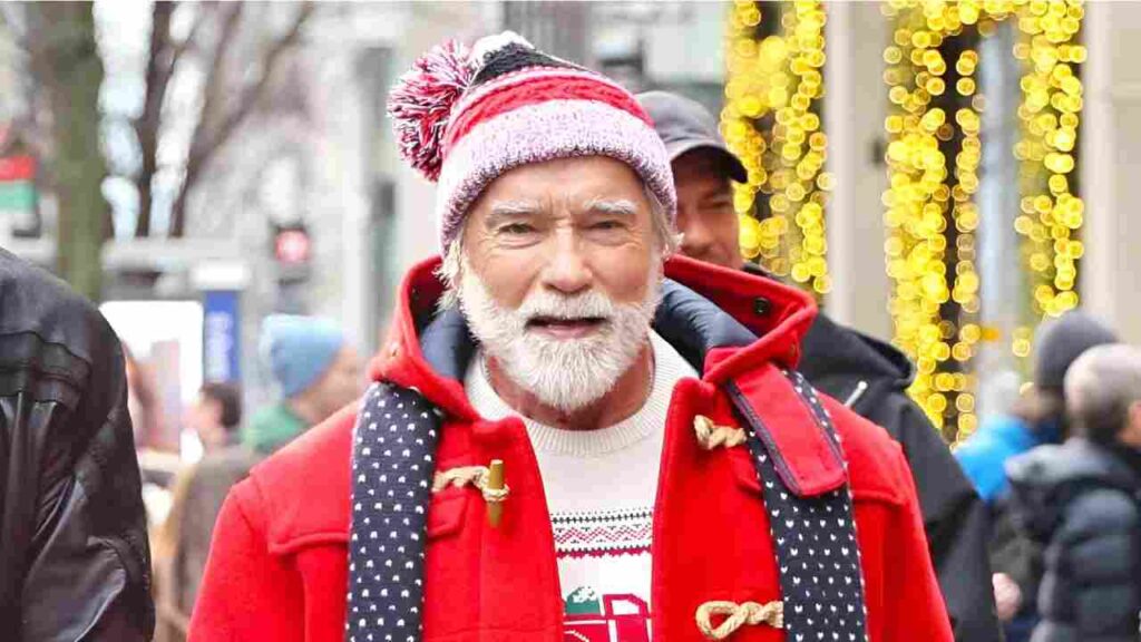 Arnold Schwarzenegger in the Santa Claus attire