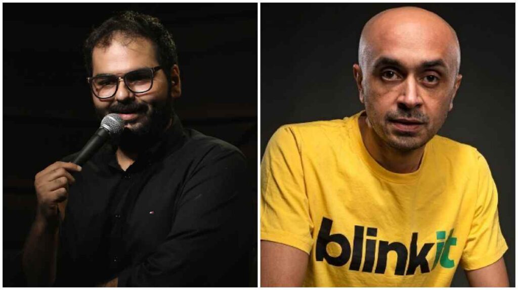 Kunal Kamra and Blinkit CEO Albinder Dhindsa