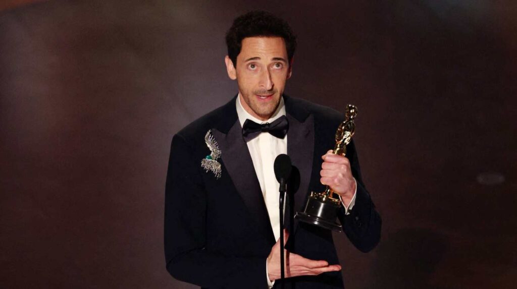 Adrien Brody's Oscar Triumph for 'The Brutalist' 1 Adrien Brody with Oscar award